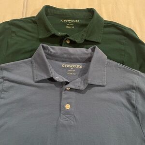 J Crew Crewcuts Boy’s long sleeve Polo Shirt Set - Green and Blue